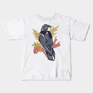 Graphic Fall Crow Kids T-Shirt